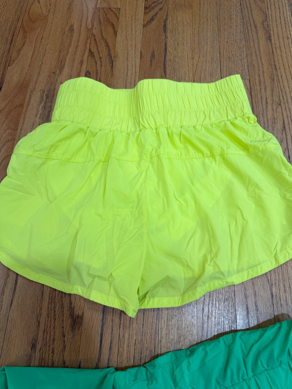 JoyLab Neon Yellow & Teal Women Athletic Shorts - Elastic Waist - Picture 6 of 7
